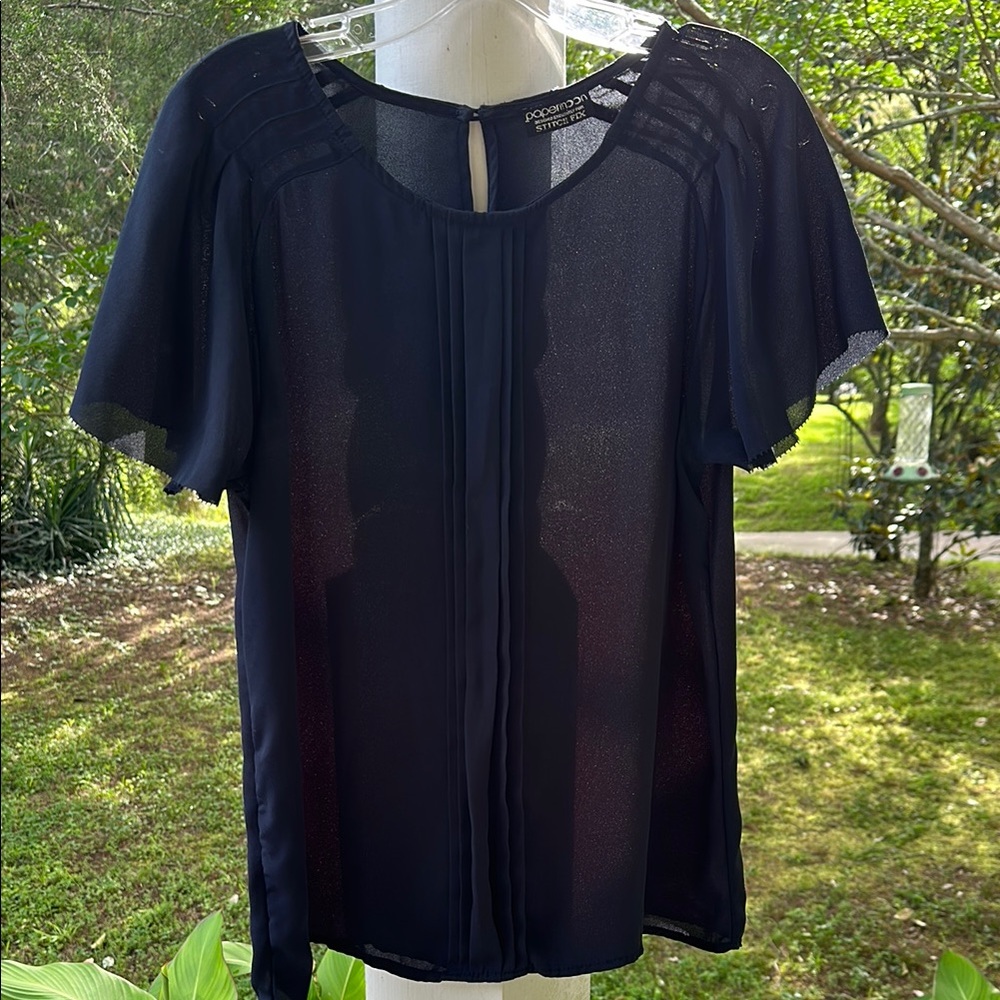 Papermoon Blue Blouse Elegant Top